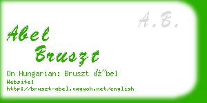 abel bruszt business card